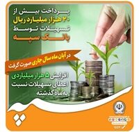 پرداخت بیش از 20 هزار میلیارد ریال تسهیلات توسط بانک سپه / افزایش 5 هزار میلیاردی اعطای تسهیلات نسبت به ماه گذشته